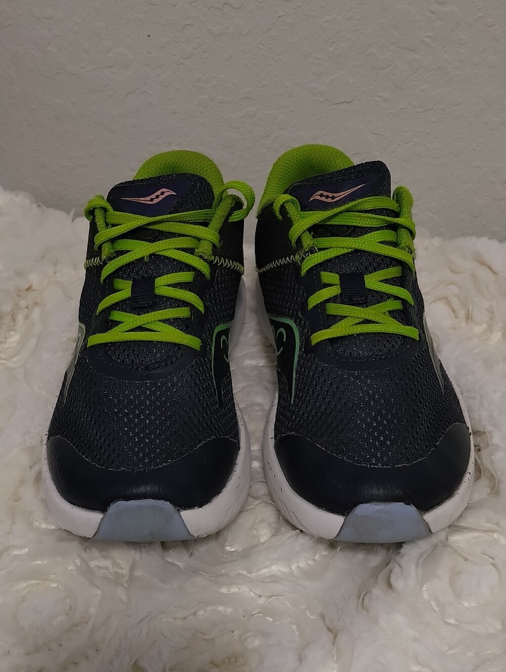 Saucony Kids Navy and Lime Athletic Sneaker